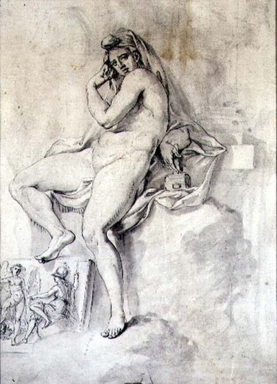 تجسيد النحت الأنثوي ، حوالي 1770 (قلم وحبر على ورق) بواسطة جيوفاني باتيستا سيبرياني