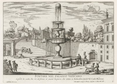 نافورة في الفاتيكان Fontana nel Palazzo Vaticano (العنوان على الكائن) Fontane di Roma (عنوان السلسلة) Fountains of Rome (عنوان السلسلة) بواسطة جيوفاني باتيستا فالدا