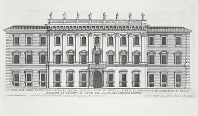 منظر لواجهة Palazzo Chigi ، روما ، صممه Matteo di Castello ، Carlo Maderno (1556-1629) و Giovanni Bernini (1598-1680) بواسطة جيوفاني باتيستا فالدا