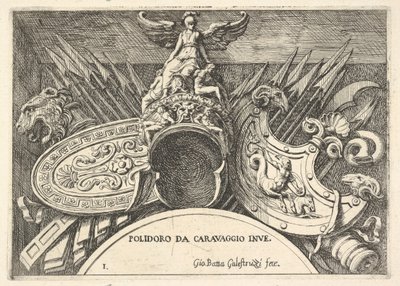اللوحة 1: تذكارات الأذرع الرومانية من الزخارف فوق النوافذ في الطابق الثاني ... ، 1656-1658. بواسطة جيوفاني باتيستا جاليستروزي