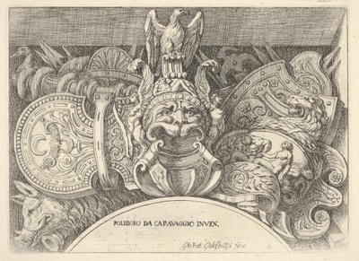 اللوحة 4: تذكارات الأذرع الرومانية من الزخارف فوق النوافذ في الطابق الثاني ... ، 1656-1658. بواسطة جيوفاني باتيستا جاليستروزي