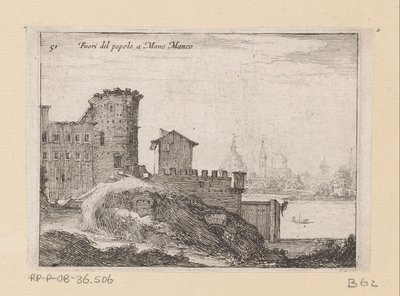 Bouwwerken te Rome، nabij de Porta del Popolo من الناس في مانو مانكو (العنوان على الكائن) Gezichten op Rome (عنوان المسلسل) بعض وجهات النظر ووجهات النظر للأماكن غير المأهولة في روما (عنوان السلسلة) بواسطة جيوفاني باتيستا ميركاتي