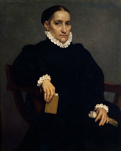 صورة لامرأة مسنة ترتدي الأسود رسمها جيوفاني باتيستا موروني (حوالي 1525-1578) بواسطة جيوفاني باتيستا موروني