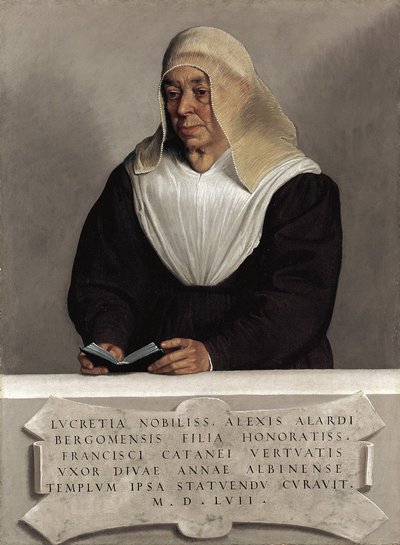 The Abbess Lucrezia Vertova Agliardi ، حوالي 1557 (زيت على قماش) بواسطة جيوفاني باتيستا موروني