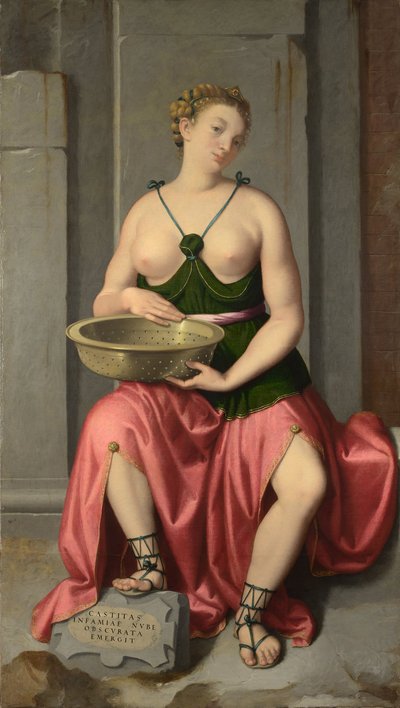 The Vestal Virgin Tuccia، ca 1555 بواسطة جيوفاني باتيستا موروني