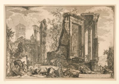 منظر آخر لمعبد العرافة في تيفولي ، من فيديوت دي روما بواسطة Giovanni-Battista Piranesi