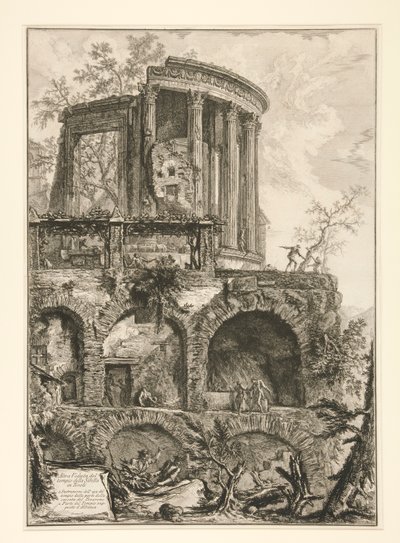منظر آخر لمعبد العرافة في تيفولي ، من فيديوت دي روما بواسطة Giovanni-Battista Piranesi