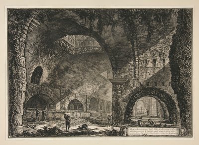 منظر داخلي آخر لفيلا مايسيناس في تيفولي ، من فيديوت دي روما بواسطة Giovanni-Battista Piranesi