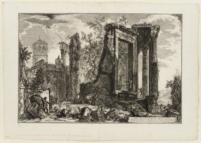 منظر آخر لمعبد العرافة في تيفولي ، من مناظر روما بواسطة Giovanni-Battista Piranesi