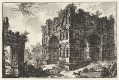 بوج فان يانوس إن دي بوج فان دي جيلدويسيلارس تي روما المعبد المعروف باسم Volgarm.te of Janus (العنوان على الكائن) Gezichten op Rome (عنوان المسلسل) مناظر لروما رسمها ونقشها المهندس المعماري جيامباتيستا بيرانيزي Ve (nez) iano (عنوان السلسلة) بواسطة جيوفاني باتيستا بيرانيسي