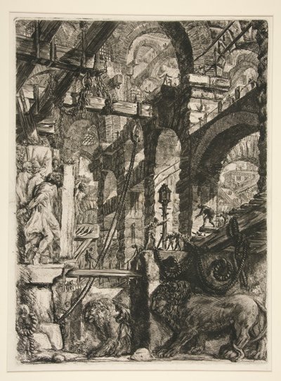 Carceri ، V: The Lion Bas-Reliefs بواسطة Giovanni-Battista Piranesi