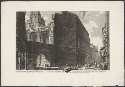 منتدى فان أوغسطس تي روما عرض بقايا منتدى نيرفا (العنوان على الكائن) Gezichten op Rome (عنوان المسلسل) مناظر لروما رسمها ونقشها المهندس المعماري جيامباتيستا بيرانيزي Ve (nez) iano (عنوان السلسلة) بواسطة جيوفاني باتيستا بيرانيسي