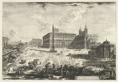 التقى Gezicht op het Lateraan te Rome de Sint-Jan van Lateranen منظر للمربع وكنيسة S. Giovanni في لاتيرانو (العنوان على الجسم) Gezichten op Rome (عنوان المسلسل) مناظر لروما رسمها ونقشها المهندس المعماري جيامباتيستا بيرانيزي في (نيز) إيان بواسطة جيوفاني باتيستا بيرانيسي