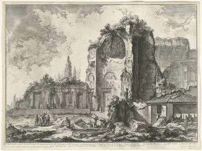 Gezichten op Rome ، de Campagna ، إلخ. (122 ريشة) منظر لبقايا اثنين من Triclinj تنتمي إلى Golden House of Neron (...) (العنوان على الكائن) Gezichten op Rome (عنوان المسلسل) مناظر لروما رسمها ونقشها المهندس المعماري جيامباتيستا بيرانيزي بواسطة جيوفاني باتيستا بيرانيسي