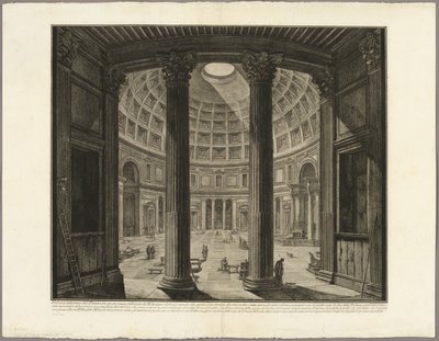 منظر داخلي للبانثيون ، من مناظر روما بواسطة Giovanni-Battista Piranesi