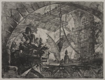 Invenzioni Capric di Carceri ؛ Hind 13، First State of Three، c.1749 (النقش على ورق مسدود) بواسطة جيوفاني باتيستا بيرانيسي