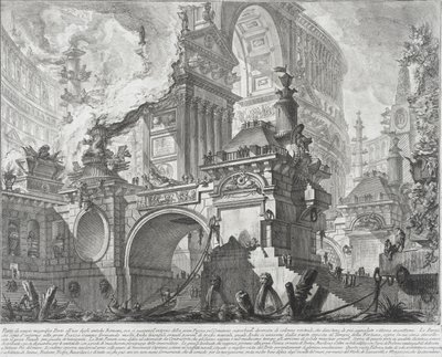 جزء من ميناء واسع ورائع لاستخدام الرومان القدماء الذين يفتحون على ساحة سوق كبيرة ، 1761-1780 بواسطة جيوفاني باتيستا بيرانيسي
