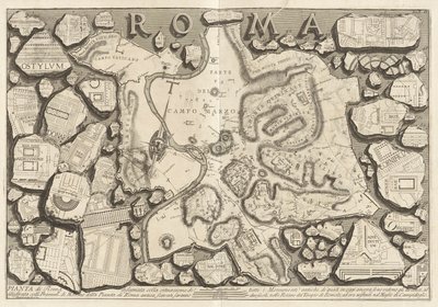 خطة روما مرسومة بالحالة من جميع الآثار القديمة بواسطة Giovanni-Battista Piranesi