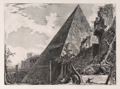 Piramide di C. Cestio (هرم Gaius Cestius) ، من Vedute di Roma (مناظر من روما) بواسطة Giovanni-Battista Piranesi