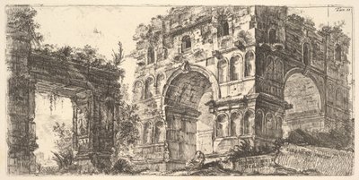 اللوحة 11: معبد يانوس تيمبيو دي جيانو من سلسلة العصور الرومانية القديمة ، كاليفورنيا. 1748. بواسطة جيوفاني باتيستا بيرانيسي