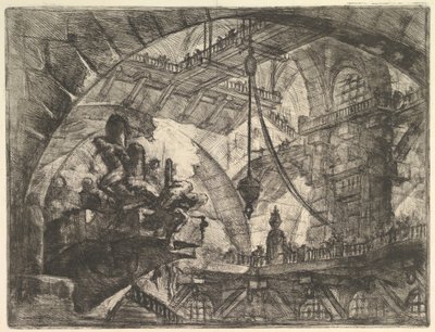 السجناء على منصة العرض ، من Carceri dinvenzione Imaginary Prison ، ca. 1749-50. بواسطة جيوفاني باتيستا بيرانيسي