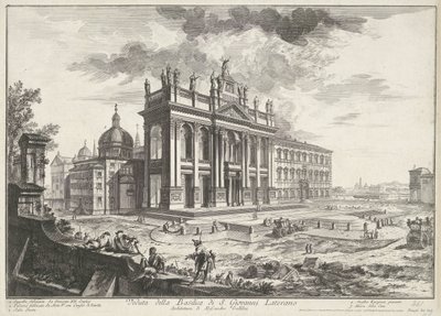 Sint-Jan van Lateranen te Rome منظر لكنيسة S. Giovanni Laterano (العنوان على الجسم) Gezichten op Rome (عنوان المسلسل) مناظر لروما رسمها ونقشها المهندس المعماري جيامباتيستا بيرانيزي Ve (nez) iano (عنوان السلسلة) بواسطة جيوفاني باتيستا بيرانيسي