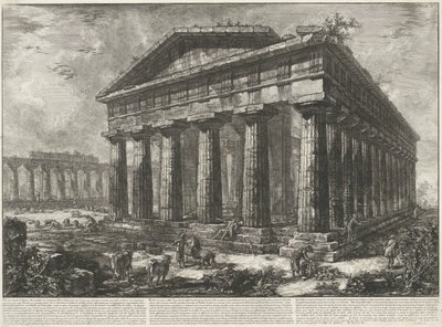 معبد نبتون في بايستوم Vue du Temple de Neptune ، Dieu tutélaire de l