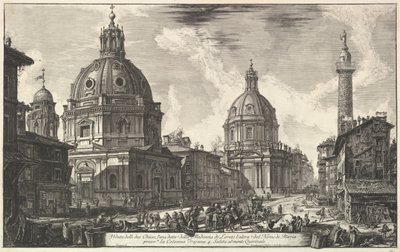 كنيستان بالقرب من عمود Trajans ، S. Maria di Loreto و Santissimo Nome di Maria Ve ...، ca. 1762. بواسطة جيوفاني باتيستا بيرانيسي