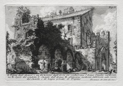 منظر لـ Avanzi ، أو كلاهما من نهاية الأقواس التي أدت إلى Acqua Giulia بواسطة Giovanni Battista Piranesi
