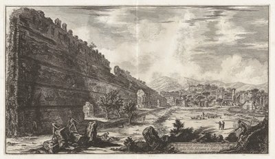 منظر لبقايا الحصن الإمبراطوري [Poecile] في هادريان بواسطة Giovanni-Battista Piranesi