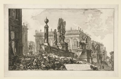 منظر لتل كابيتولين ، من الجانب ، من فيديوت دي روما بواسطة Giovanni-Battista Piranesi