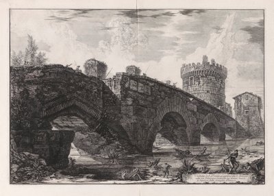 منظر لجسر لوغانو في l بواسطة Giovanni-Battista Piranesi