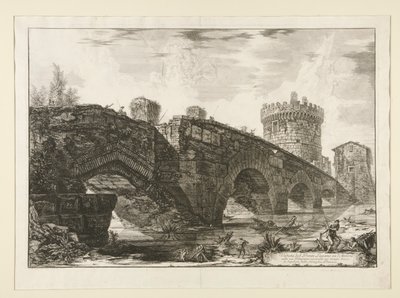 منظر لجسر لوغانو في l بواسطة Giovanni-Battista Piranesi