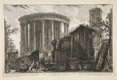 منظر لمعبد العرافة في تيفولي ، من فيديوت دي روما بواسطة Giovanni-Battista Piranesi
