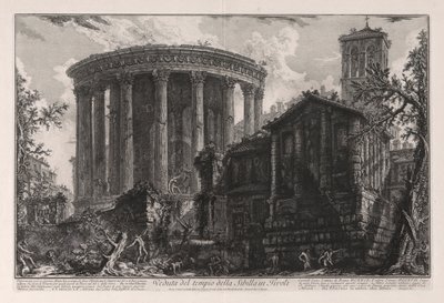 منظر لمعبد العرافة في تيفولي ، من فيديوت دي روما (مناظر لروما) بواسطة Giovanni-Battista Piranesi