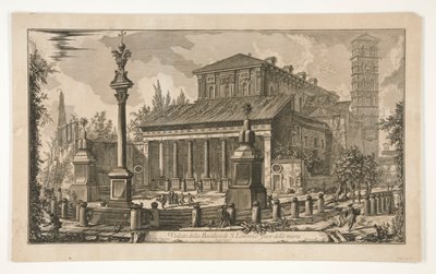 منظر لكاتدرائية S. Lorenzo fuor delle mura (منظر خارج أسوار S. Lorenzo) ، من Vedute di Roma بواسطة Giovanni-Battista Piranesi
