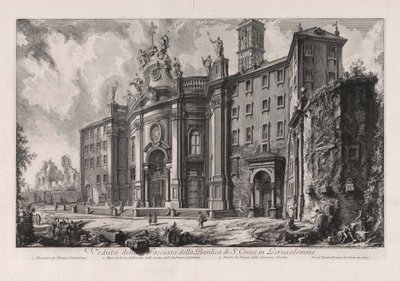 منظر لواجهة كنيسة الصليب المقدس في القدس ، من فيديوت دي روما (مناظر لروما) بواسطة Giovanni-Battista Piranesi