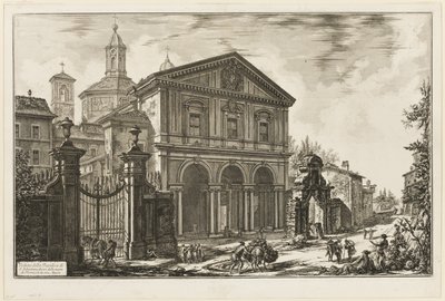 منظر لكنيسة San Sebastiano fuori delle mura [St. سيباستيان خارج الأسوار] على طريق أبيان ، من مناظر لروما بواسطة جيوفاني باتيستا بيرانيسي