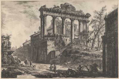 منظر لمعبد الوفاق مع معبد زحل ... ، 1760-1778. بواسطة جيوفاني باتيستا بيرانيسي