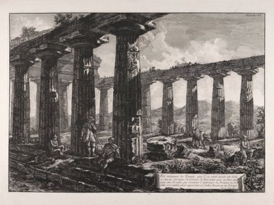 منظر داخلي للمعبد بواسطة Giovanni-Battista Piranesi