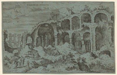 كولوسي. رو. نشرة. 3 (المنظر الثالث للكولوسيوم في روما) بواسطة جيوفاني باتيستا بيتوني ، بعد هيرونيموس كوك
