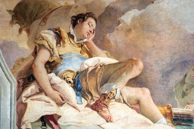 تفاصيل رينالدو ، من أرميدا اختطاف النوم رينالدو ، من غرفة القدس سلمت في القصر ، 1757 بواسطة جيوفاني باتيستا تيبولو