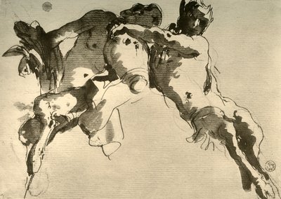 ذكر وأنثى Faun مع أمفورا ، منتصف القرن الثامن عشر ، 1928 بواسطة جيوفاني باتيستا تيبولو