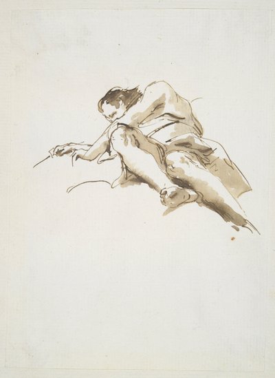 مستلق شخصية ذكورية من الأسفل بواسطة Giovanni-Battista Tiepolo