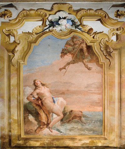 Ruggero Freeing Angelica ، من غرفة أورلاندو فوريوسو في القصر ، 1757 بواسطة جيوفاني باتيستا تيبولو