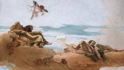دراسة للسقف مع شخصية المستشار ، قبل ج. 1762. بواسطة جيوفاني باتيستا تيبولو