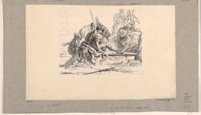 جنديان وامرأتان ، من فاري كابريتشي بواسطة Giovanni Battista Tiepolo