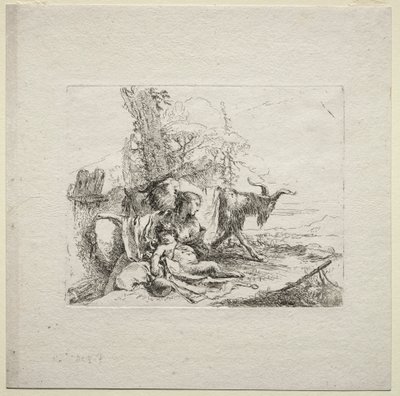 نزوات مختلفة: المرأة مع الدف بواسطة Giovanni-Battista Tiepolo