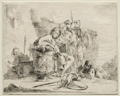 نزوات مختلفة: شاب جالس ، متكئ على جرة بواسطة Giovanni-Battista Tiepolo