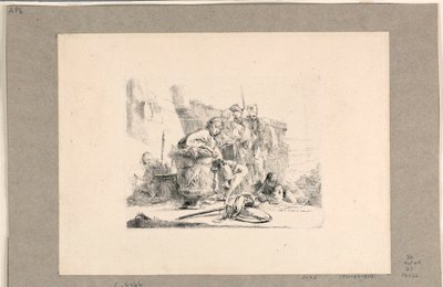 شباب يجلسون بجانب جرة وشخصيات أخرى ، من فاري كابريتشي بواسطة Giovanni-Battista Tiepolo